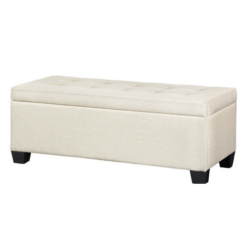 Artiss Storage Ottoman Blanket Box 97Cm Linen Beige Ottomans Footstools & Poufs