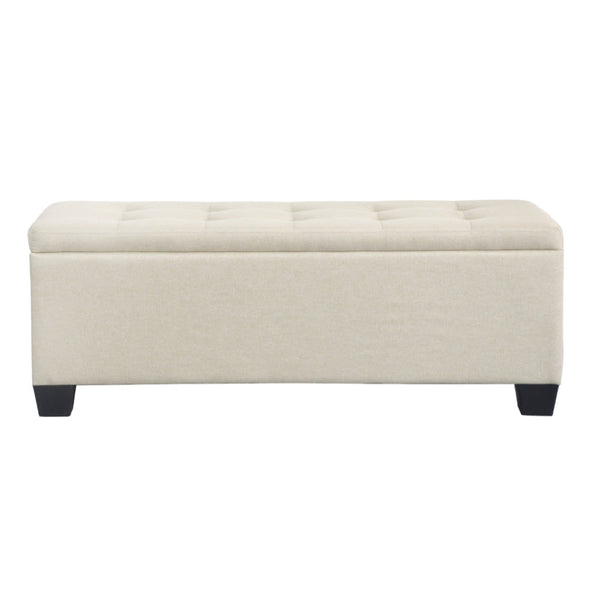 Artiss Storage Ottoman Blanket Box 97Cm Linen Beige Ottomans Footstools & Poufs