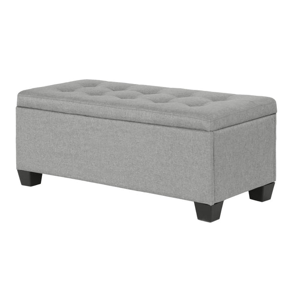 Artiss Storage Ottoman Blanket Box 97Cm Linen Light Grey Ottomans Footstools & Poufs
