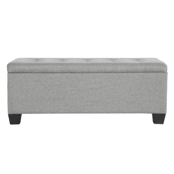 Artiss Storage Ottoman Blanket Box 97Cm Linen Light Grey Ottomans Footstools & Poufs