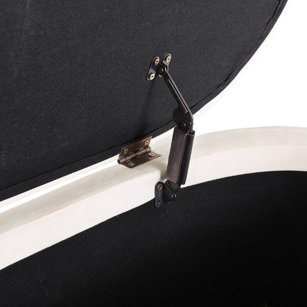 Blanket Boxes Artiss Storage Ottoman Blanket Box 87Cm Velvet Oval White