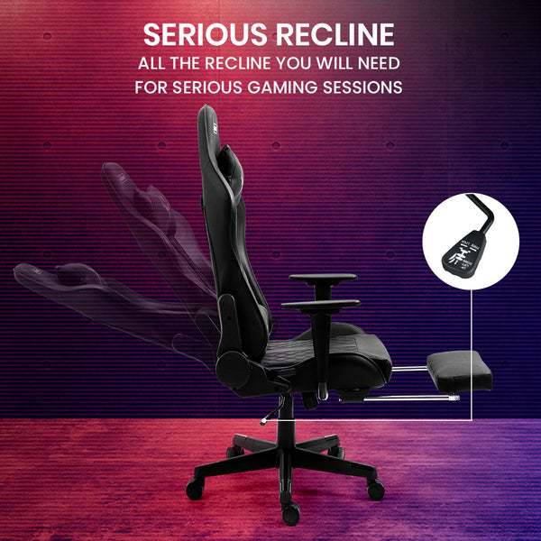Overdrive Apex Series Reclining Gaming Ergonomic Office Chair With Footrest Black Office Chairs