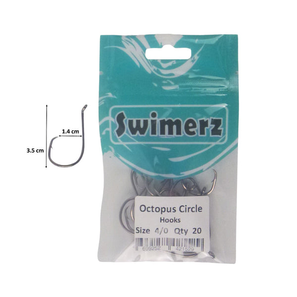 Swimerz 4/0 Octopus Circle Qty 20 Hooks