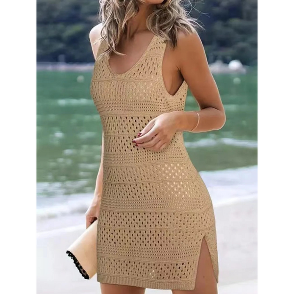 Openwork Scoop Neck Cover Up Tops