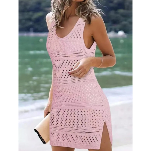 Openwork Scoop Neck Cover Up Tops