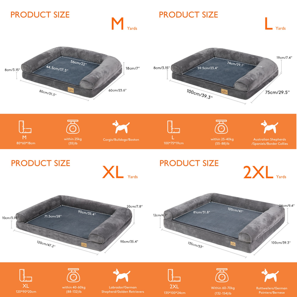 Orthopedic Pet Mattress Couch Sleeping Bed Cushion With Removable Washable Cover Pet Beds