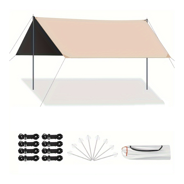 Elosung Outdoor Camping Square Black Glue Sky Curtain Sun And Rain Protection 500*300Cm Other Camping
