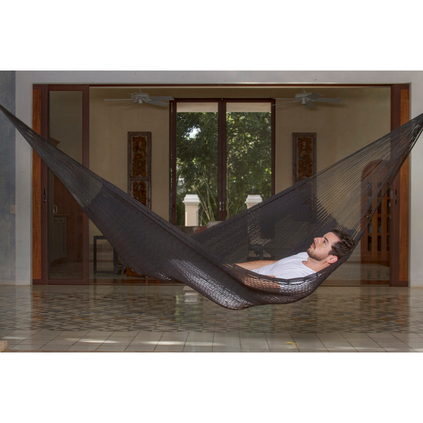 Outdoor Undercover Cotton Mayan Legacy Hammock King Size Black Hammocks