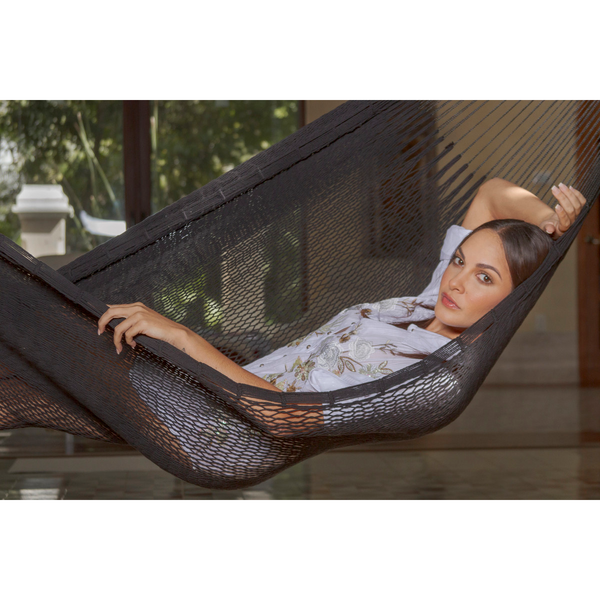 Outdoor Undercover Cotton Mayan Legacy Hammock King Size Black Hammocks