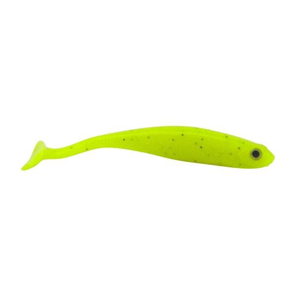 Swimerz Soft Shad 100Mm Paddle Tail Lure Chartreuse 6 Pack Baits & Lures