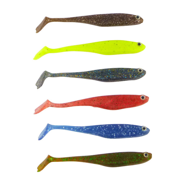 Swimerz Soft Shad 100Mm Paddle Tail Lure Green Pumpkin 6 Pack Baits & Lures