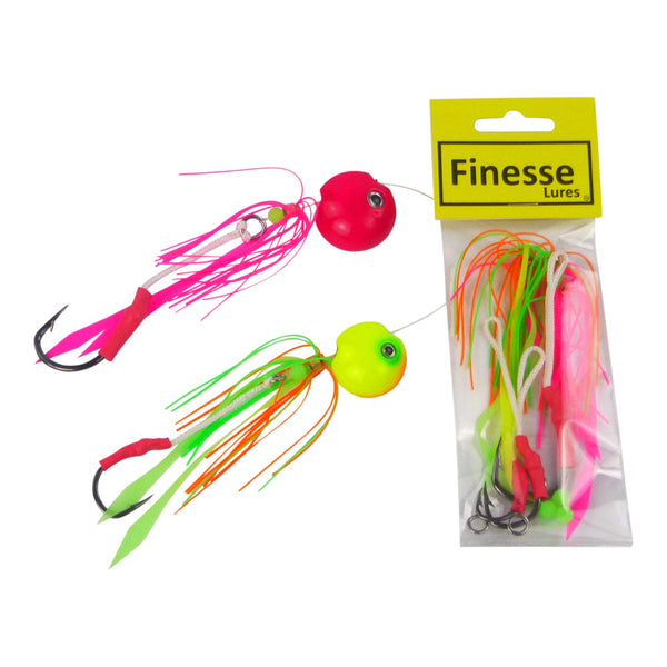 Finesse Kabura Slider Jig Head 100Gm Hot Pink 2 Pack Baits & Lures
