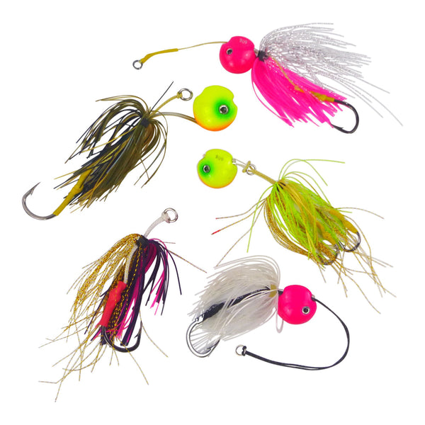 Finesse Kabura Slider Jig Head 60Gm Lime Spider 2 Pack Baits & Lures