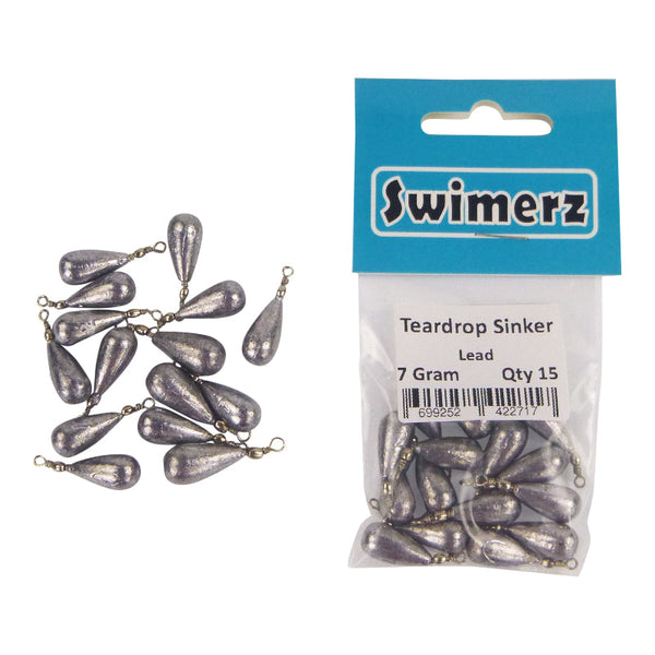 Swimerz 7Gm Teardrop Sinker Lead 15 Pack Sinkers & Weights
