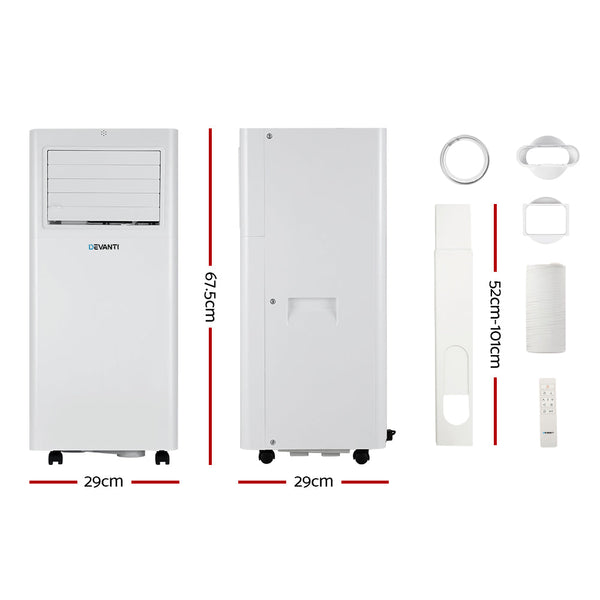 Devanti Portable Air Conditioner 7000Btu Cooling Mobile Fan Cooler Dehumidifier Portable Air Conditioners