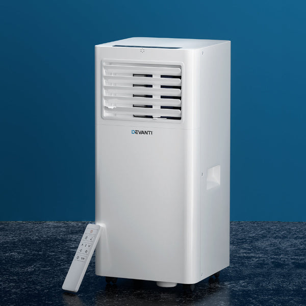 Devanti Portable Air Conditioner 7000Btu Cooling Mobile Fan Cooler Dehumidifier Portable Air Conditioners