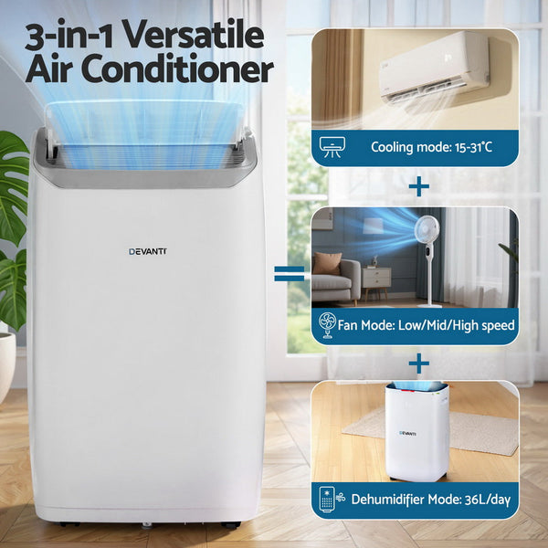 Devanti Portable Air Conditioner Dehumidifier Fan 14000Btu Portable Air Conditioners