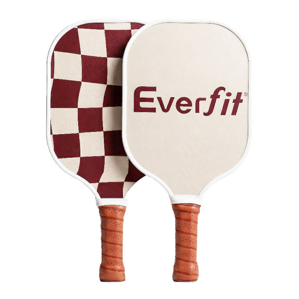 Everfit Fiberglass Pickleball Paddle Set With Honeycomb Core & Bag Brown Racquets