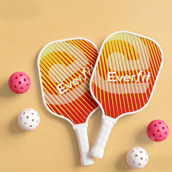 Everfit Fiberglass Pickleball Paddle Set With Honeycomb Core & Bag Orange Racquets