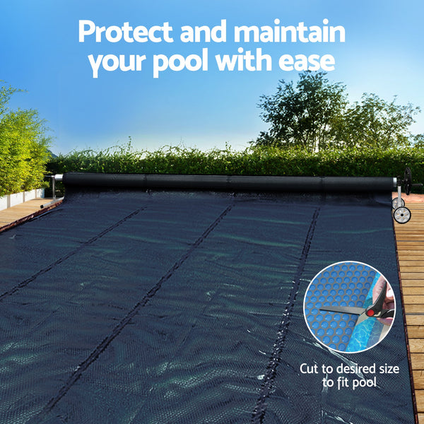 Aqua Buddy Pool Cover 600 Micron 10X4m W/ Roller 4M Swimming Pools Black Solar Blanket Pool Covers