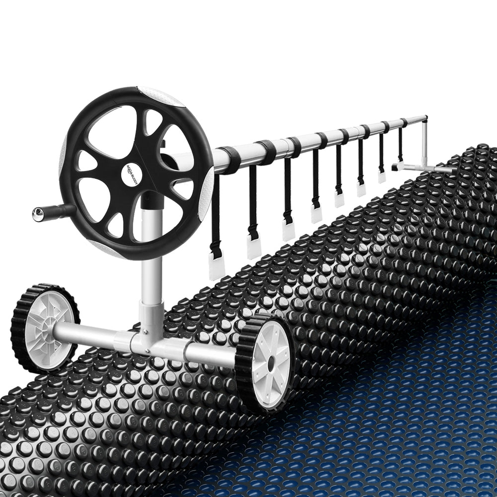 Aqua Buddy Pool Cover 600 Micron 10X4m W/ Roller 5.55M Swimming Pools Black Solar Blanket Pool Covers