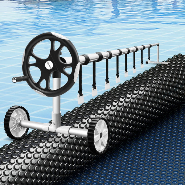 Aqua Buddy Pool Cover 600 Micron 10X4m W/ Roller 5.55M Swimming Pools Black Solar Blanket Pool Covers