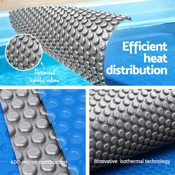 Aqua Buddy Pool Cover 600 Micron 11X6.2M W/ Roller 6.55M Swimming Pools Solar Blanket Pool Covers