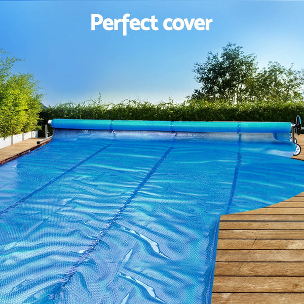 Aquabuddy Buddy Pool Cover 11X6.2M 400 Micron Silver Swimming Solar Blanket 6.55M Roller Pool Covers