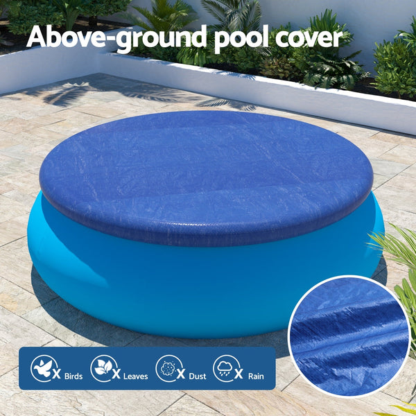 Aquabuddy Pool Cover Fit 2.44M Round Above Ground Ring Swimming Blanket Blue Pool Covers