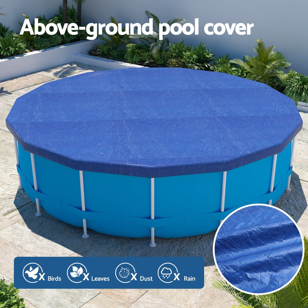Aquabuddy Pool Cover Fit 3.66M Round Above Ground Swimming Blanket Blue Pool Covers