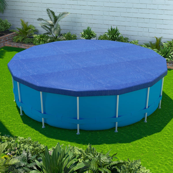 Aquabuddy Pool Cover Fit 3.66M Round Above Ground Swimming Blanket Blue Pool Covers