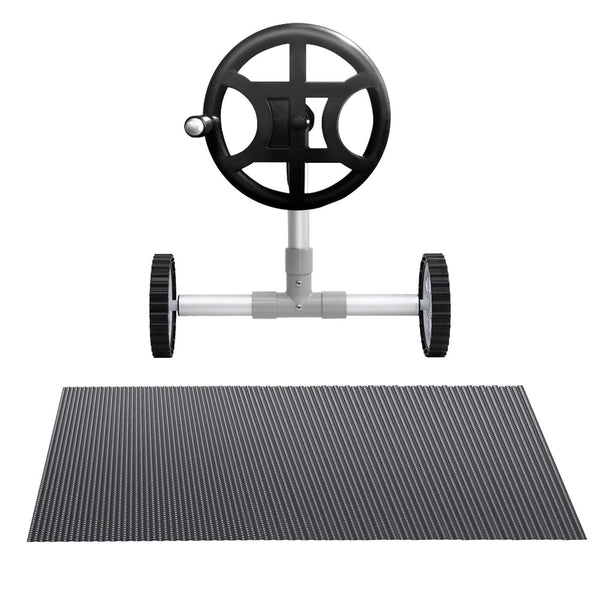 Aqua Buddy Pool Cover 600 Micron 7X4m W/ Roller 4M Swimming Pools Black Solar Blanket Pool Covers