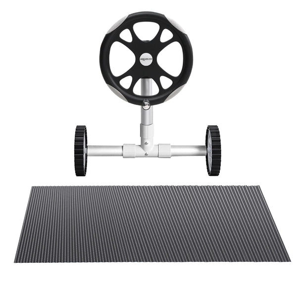 Aqua Buddy Pool Cover 600 Micron 7X4m W/ Roller 5.55M Swimming Pools Black Solar Blanket Pool Covers