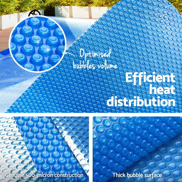 Aquabuddy Pool Cover 8X4.2M 400 Micron Swimming Solar Blanket Blue Pool Covers