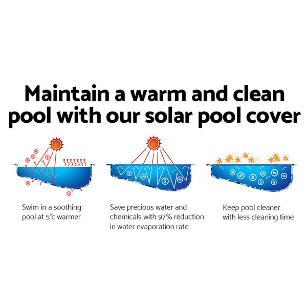Aquabuddy Pool Cover 500 Micron 8.5X4.2M Swimming Solar Blanket Blue Silver Pool Covers
