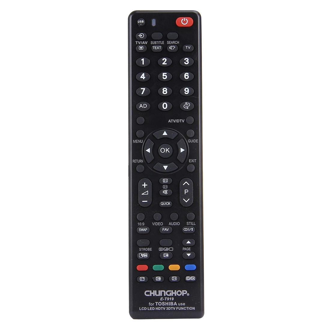 Chunghop T919 Universal Remote Control For Toshiba Led Lcd And 3D Television Remote Controls