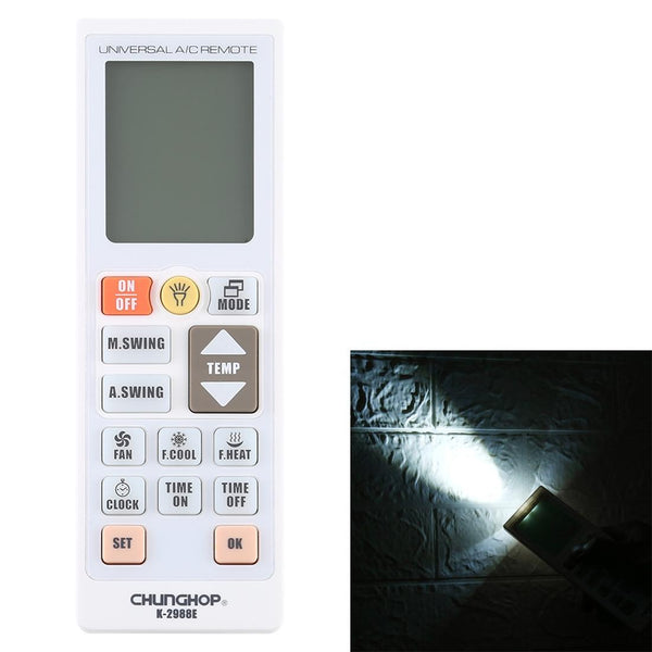 Chunghop K 2988E Universal Air Conditioner Remote Controller With Flashlight Portable Air Conditioners