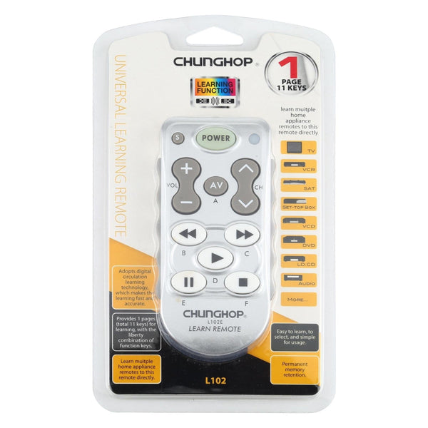 Chunghop L102 Universal Learning Remote Control For Home Entertainment Systems Remote Controls