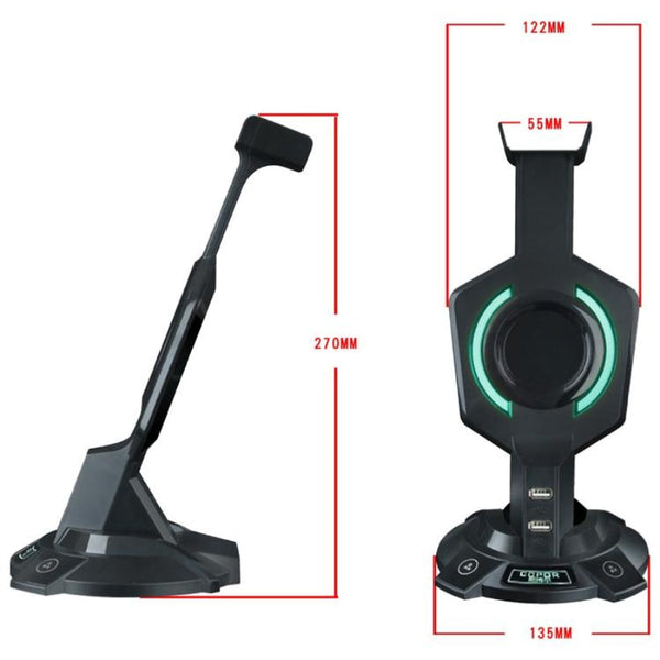Integrated Mecha Shaped Headset Holder With Dual Usb Ports And Computer Switch Mounts & Holders