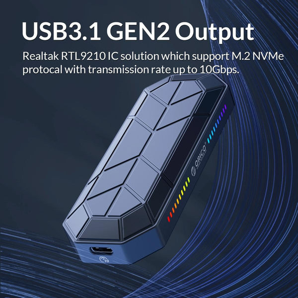 Rgb M.2 Nvme Solid State Drive Enclosure With Compact Design Solid State Drives