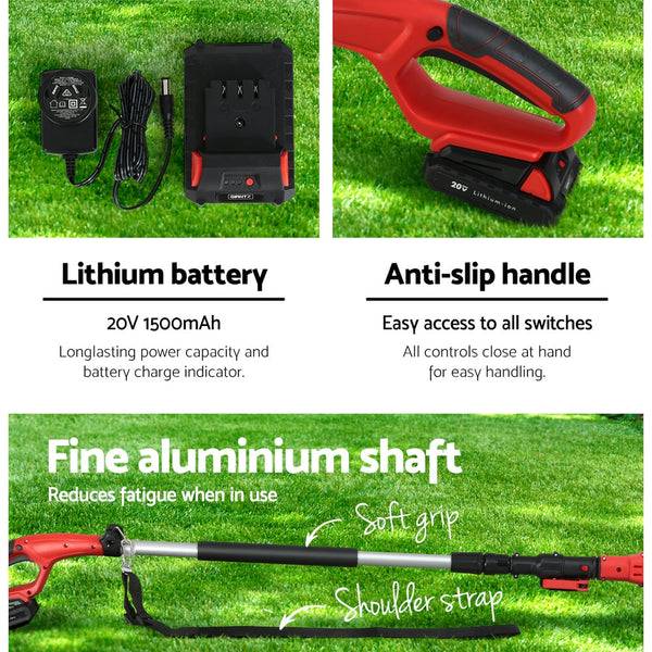 Giantz Chainsaw Cordless Pole Chain Saw 20V 8Inch Pruner Battery 2.7M Long Reach Chainsaws