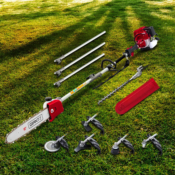 Giantz 40Cc Pole Chainsaw Hedge Trimmer Brush Cutter Whipper Saw 4 Stroke 7 In 1 Hedge Trimmers