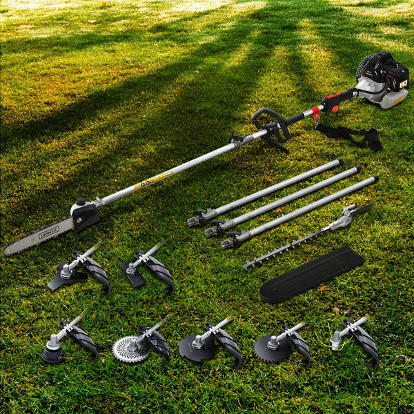 Giantz Pole Chainsaw Hedge Trimmer Brush Cutter Whipper Snipper 9 In 1 Multitool Hedge Trimmers