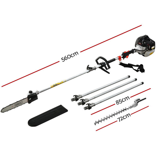Giantz 62Cc Pole Chainsaw Hedge Trimmer 12In Chain Saw 5.6M Long Reach Hedge Trimmers