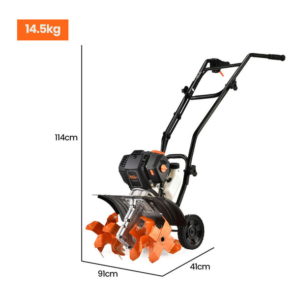 Plantcraft Titan 9 15' 4 Stroke Petrol Handheld Cultivator Tiller Hoes & Cultivators