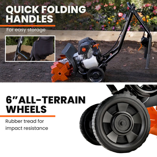 Plantcraft Titan 9 15' 4 Stroke Petrol Handheld Cultivator Tiller Hoes & Cultivators