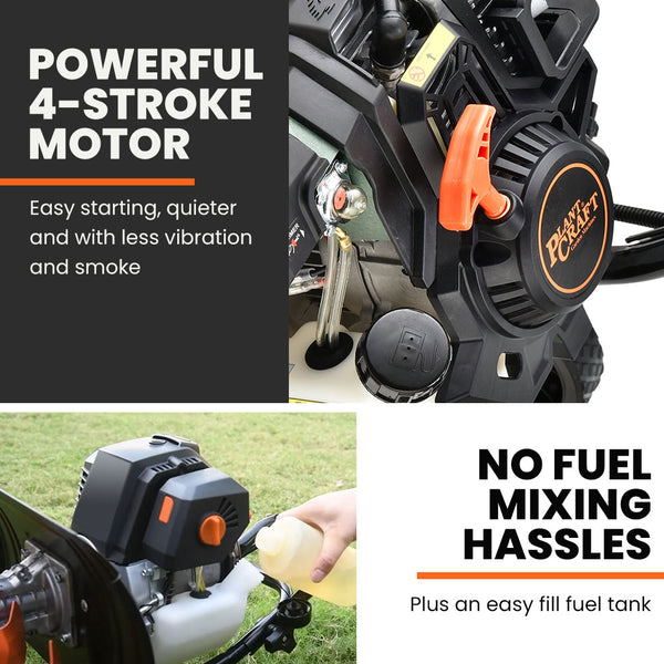 Plantcraft Titan 9 15' 4 Stroke Petrol Handheld Cultivator Tiller Hoes & Cultivators