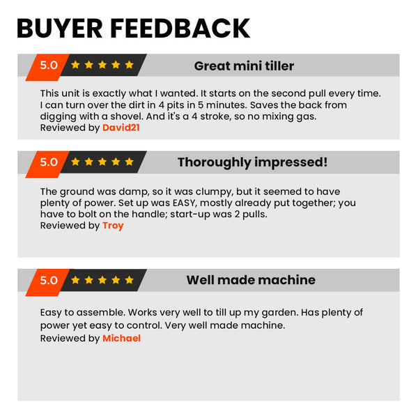 Plantcraft Titan 9 15' 4 Stroke Petrol Handheld Cultivator Tiller Hoes & Cultivators