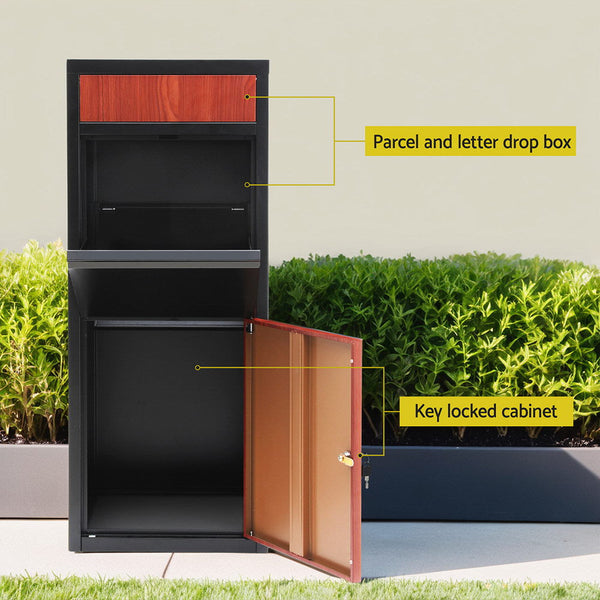 Gardeon Parcel Letterbox Drop Box Package Black Letterboxes