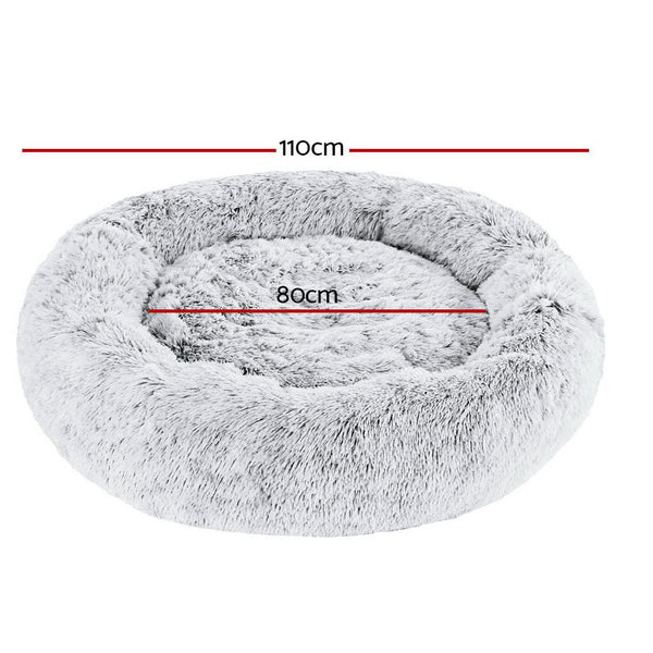 I.Pet Pet Bed Dog Cat 110Cm Calming Extra Large Soft Plush Light Charcoal Pet Beds
